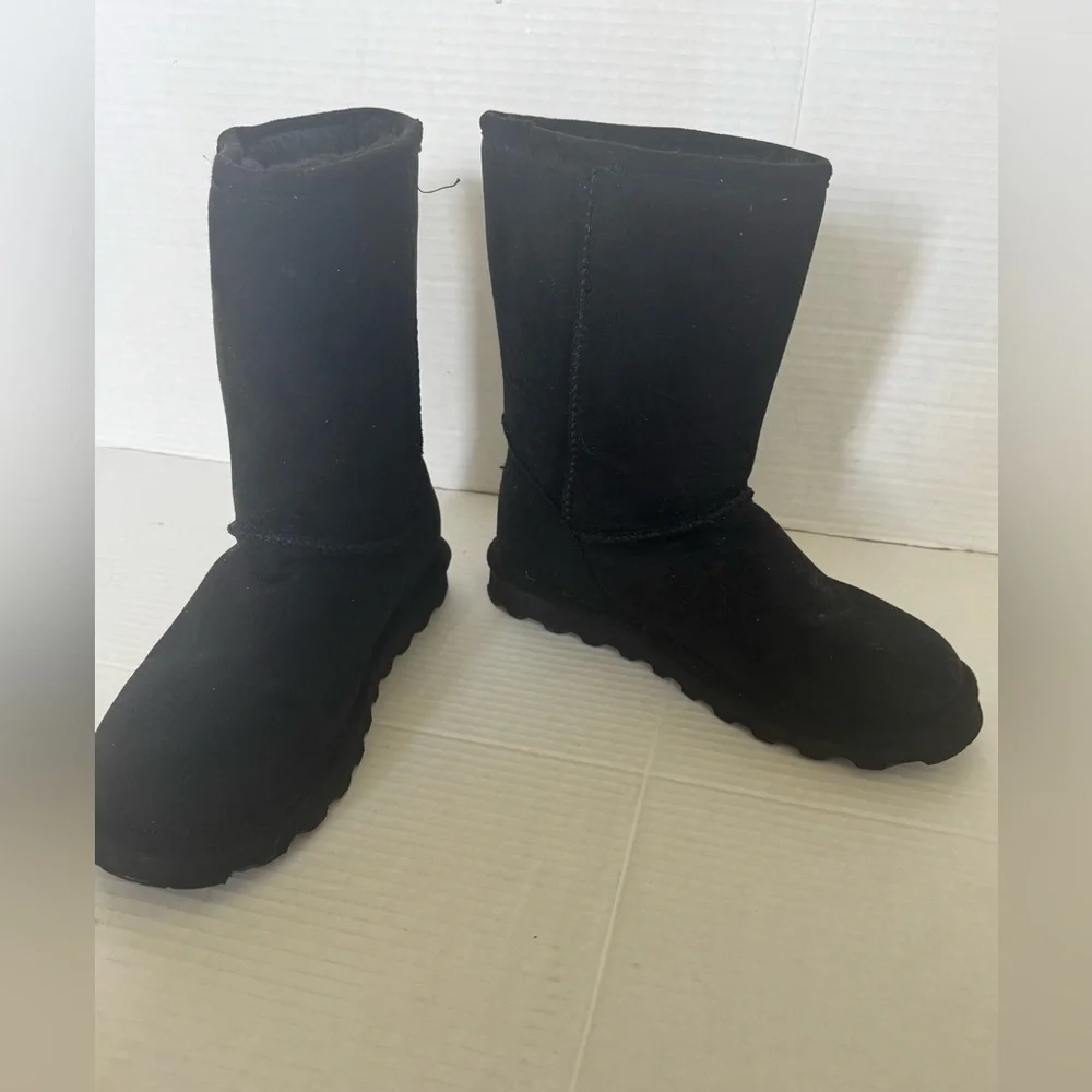 BearPaw Alyssa Black Woman’s Winter Boots faux suede fur size 7‎